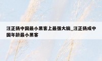 汪正扬中国最小黑客上最强大脑_汪正扬成中国年龄最小黑客