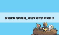 网站被攻击的原因_网站受到攻击如何解决