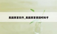 美国黑客软件_美国黑客很弱吗知乎