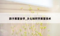 孩子黑客自学_少儿如何学黑客技术