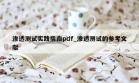 渗透测试实践指南pdf_渗透测试的参考文献