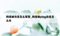 网络被攻击怎么报警_网络被ping攻击怎么办