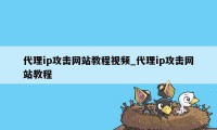 代理ip攻击网站教程视频_代理ip攻击网站教程