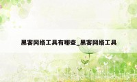 黑客网络工具有哪些_黑客网络工具