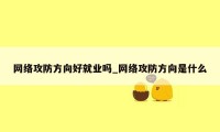 网络攻防方向好就业吗_网络攻防方向是什么