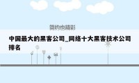 中国最大的黑客公司_网络十大黑客技术公司排名