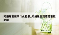 网络黑客属于什么犯罪_网络黑客到底是谁抓的啊