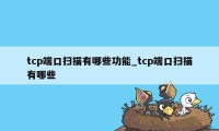 tcp端口扫描有哪些功能_tcp端口扫描有哪些