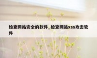 检查网站安全的软件_检查网站xss攻击软件