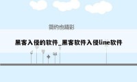 黑客入侵的软件_黑客软件入侵line软件