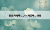 扫描网络端口_nat网关端口扫描