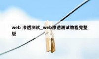 web 渗透测试_web渗透测试教程完整版