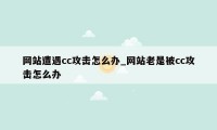 网站遭遇cc攻击怎么办_网站老是被cc攻击怎么办