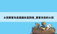 小孩黑客攻击美国白宫网络_黑客攻击的小孩