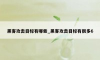 黑客攻击目标有哪些_黑客攻击目标有很多6