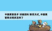 中国黑客高手 详细资料 联系方式_中国黑客教父现状怎样了