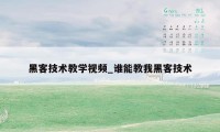 黑客技术教学视频_谁能教我黑客技术