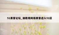 51黑客论坛_谁敢用网络黑客进入51区