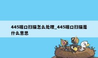 445端口扫描怎么处理_445端口扫描是什么意思