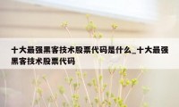 十大最强黑客技术股票代码是什么_十大最强黑客技术股票代码