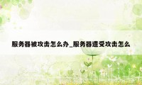 服务器被攻击怎么办_服务器遭受攻击怎么